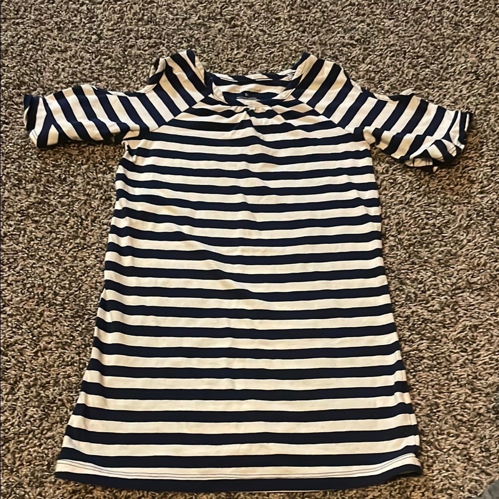 Healthtex Navy and White Striped Casual Dress
